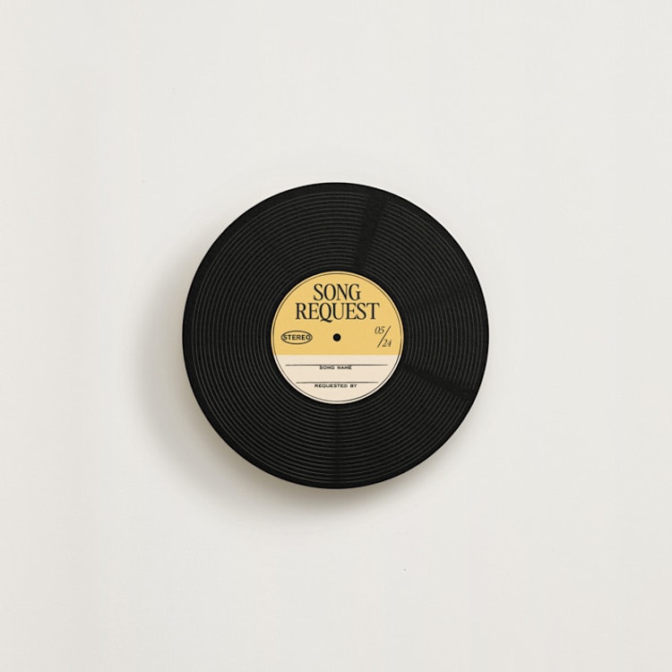 "Vinyl" - Novelty Enclosure Cards in Butter by Jennifer Lew - Front