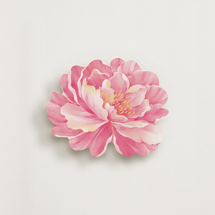 "Watercolor Peony" - Novelty Enclosure Cards in Peony by Celine Nguyen - Front