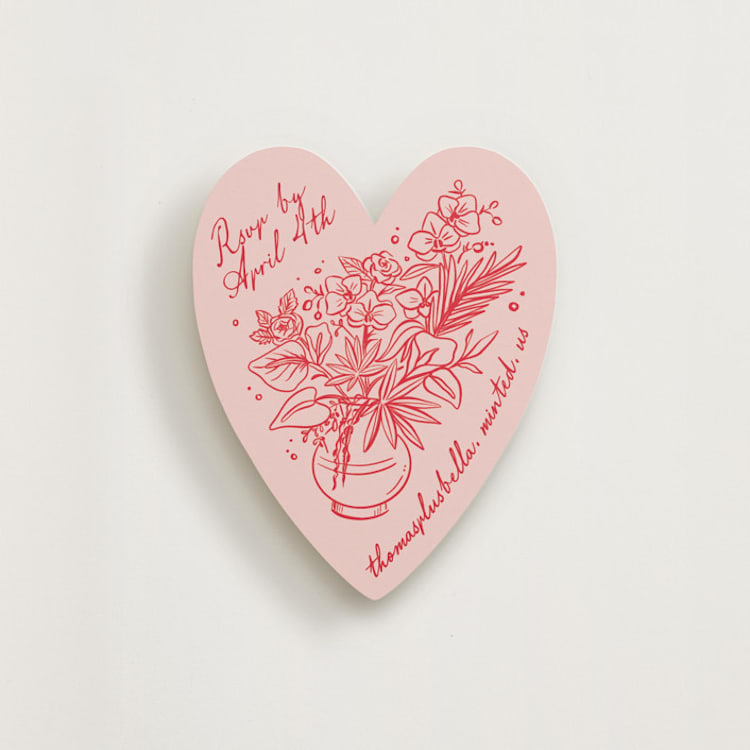 "Sketched Bouquet" - Novelty Enclosure Cards in Cherry by Kristen Smith - Front