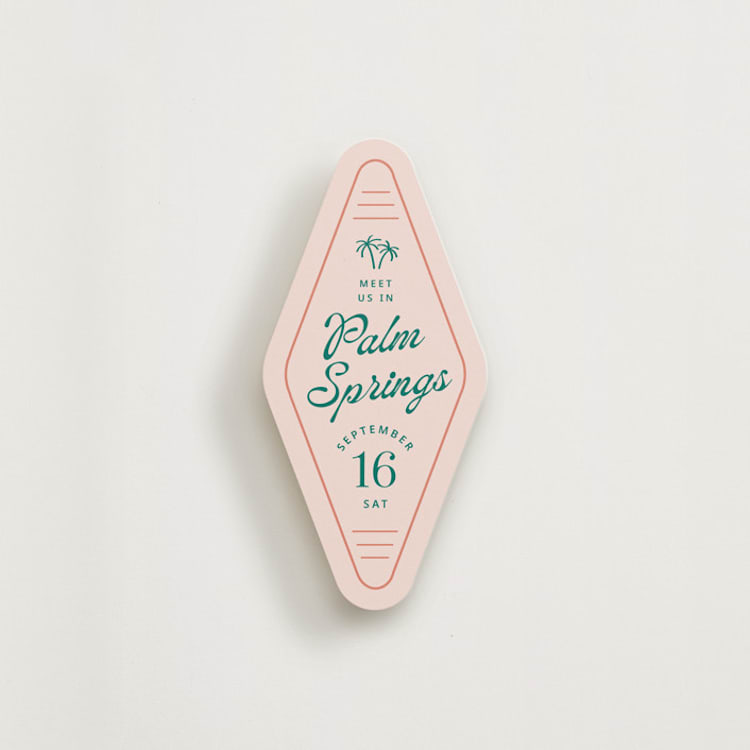 "Chic Palm" - Novelty Enclosure Cards in Flamingo by Ashley Iwafuchi - Front