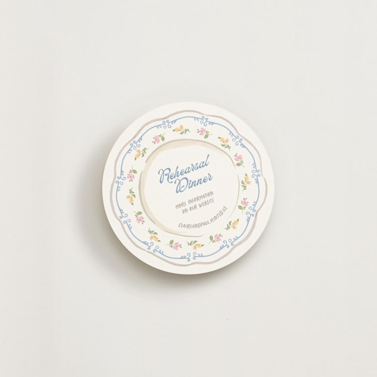 "Vintage dinner plate" - Novelty Enclosure Cards in Caribbean by Creo Study - Front