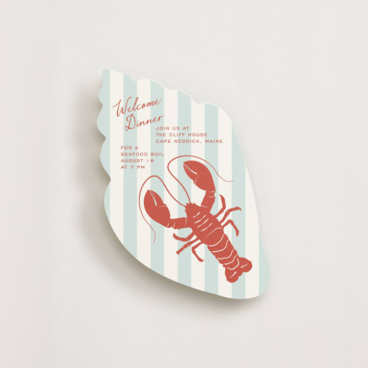 "lobster" - Novelty Enclosure Cards in Aquamarine by Heather Schertzer - Front