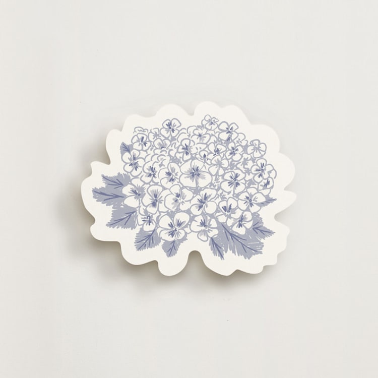 "Coastal Hydrangea" - Novelty Enclosure Cards in Periwinkle by Jenna Holcomb - Front