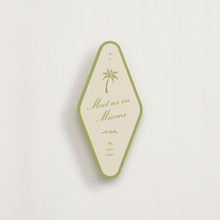 "Meet us in Paradise" - Novelty Enclosure Cards in Sage by Angela Garrick - Front