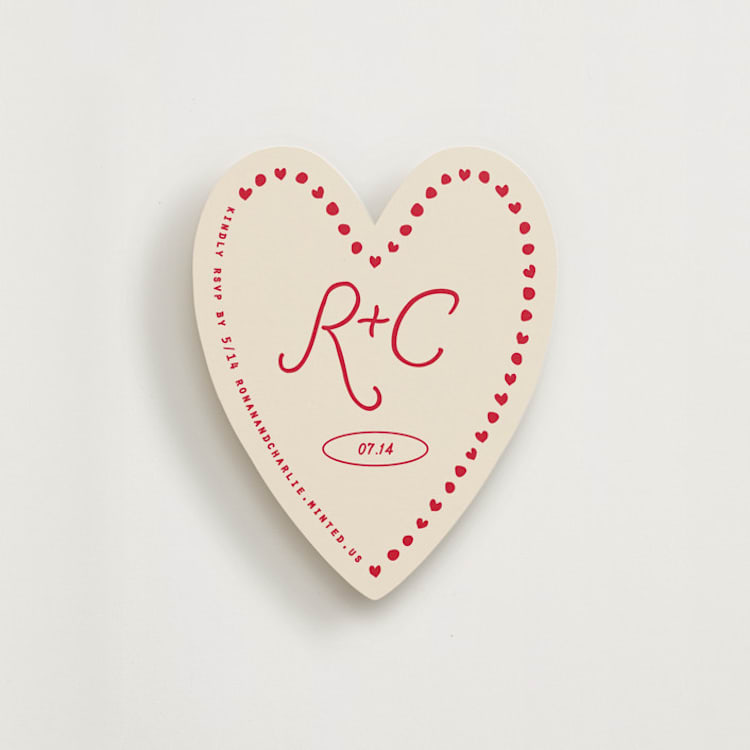 "Dotted Heart" - Novelty Enclosure Cards in Cherry by Owl and Toad - Front