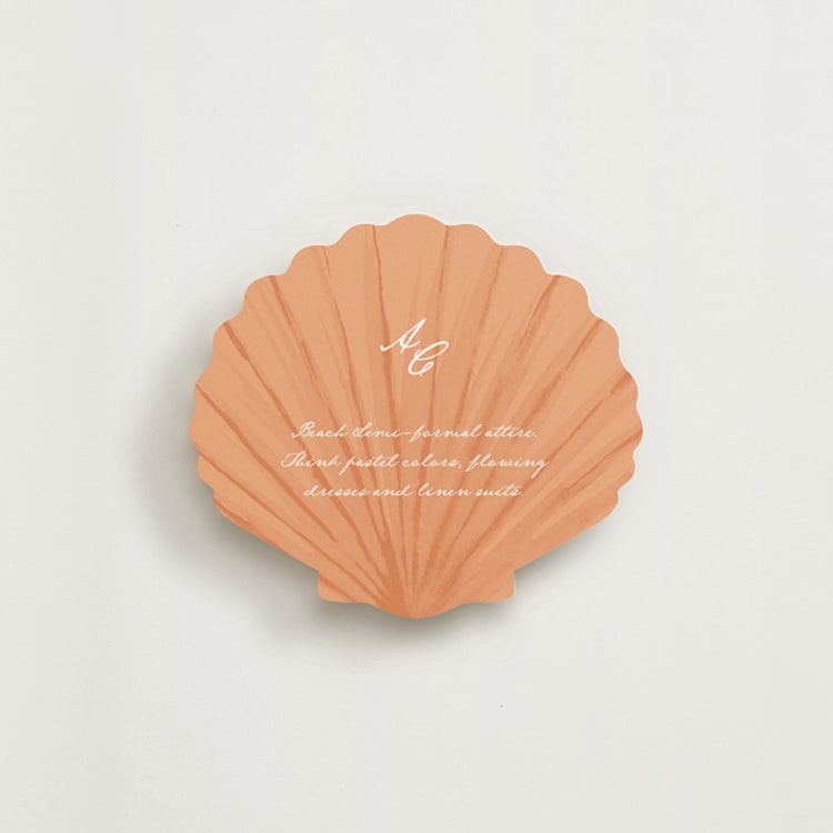 "Shelly Seashell" - Novelty Enclosure Cards in Coral by Angela Garrick - Front