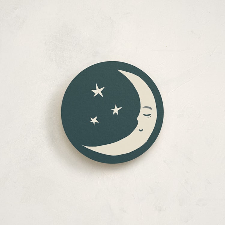 "Crescent Moon & Stars" - Novelty Enclosure Cards in Aventurine by Ani Somi - Front