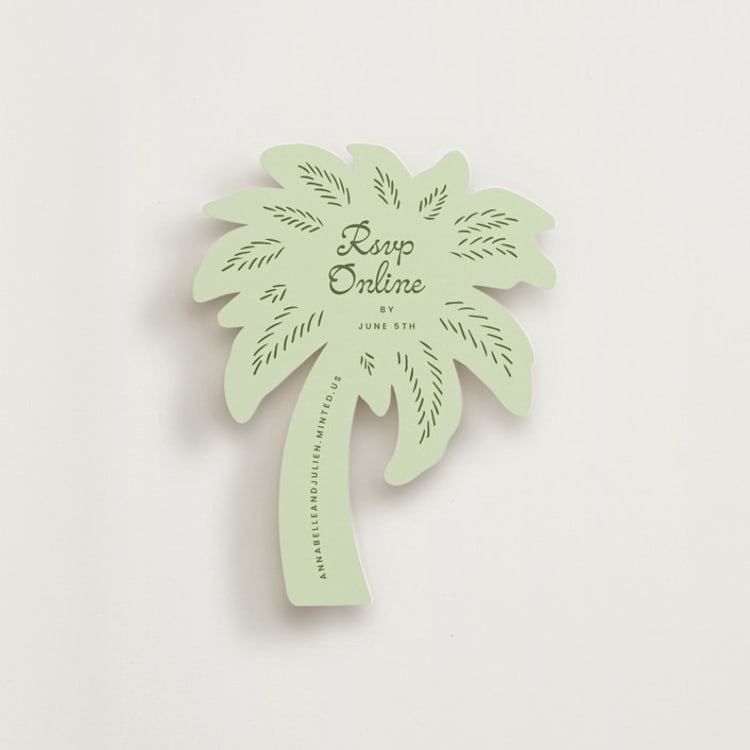 "Hand Drawn Palm" - Novelty Enclosure Cards in Soft Green by Angela Garrick - Front