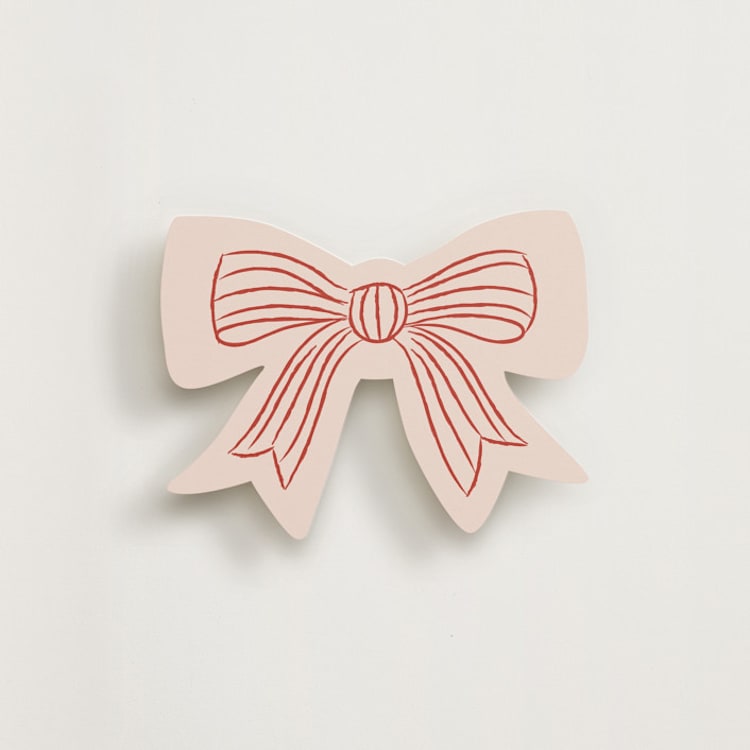 "Bow Stripe" - Novelty Enclosure Cards in Cherry by Helena Vitto - Front