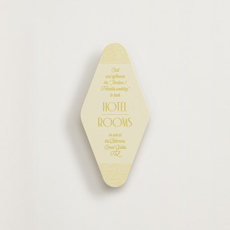 "Hotel Keychain" - Novelty Enclosure Cards in Citrus by Gwen Bedat - Front