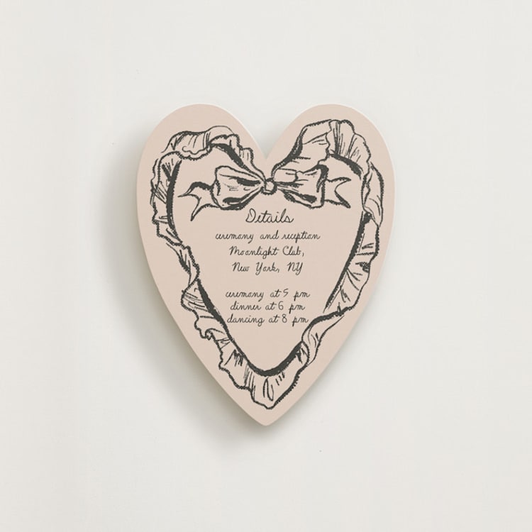 "Romantic Lines" - Novelty Enclosure Cards in Champagne by Hanna Symonovych - Front