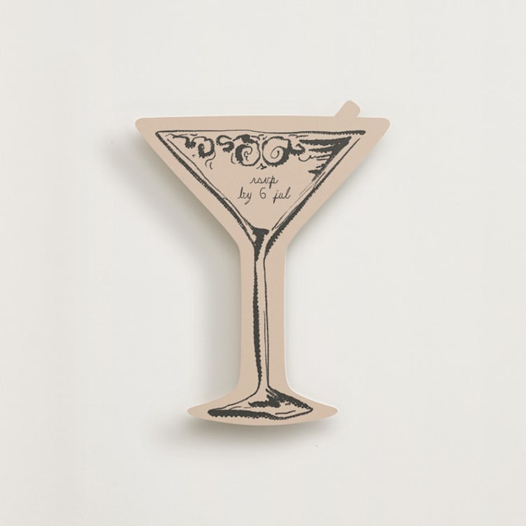 "Romantic Lines" - Novelty Enclosure Cards in Champagne by Hanna Symonovych - Front