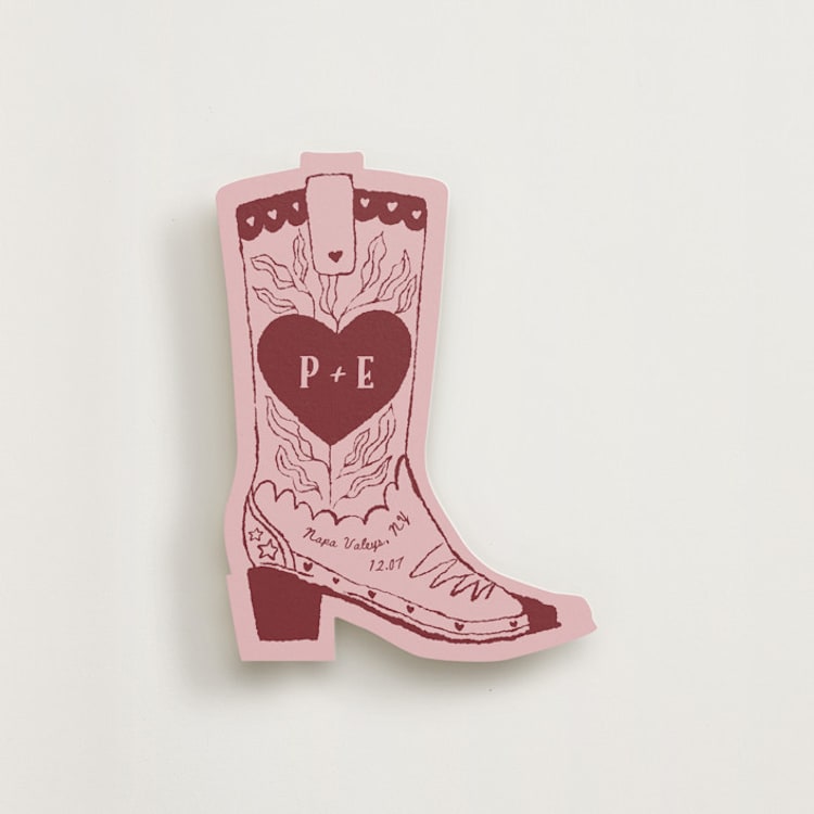 "Cowboy Kick" - Novelty Enclosure Cards in Rosewood by Zove Ahhh - Front