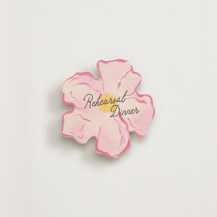 "Watercolor florals" - Novelty Enclosure Cards in Petal by Creo Study - Front