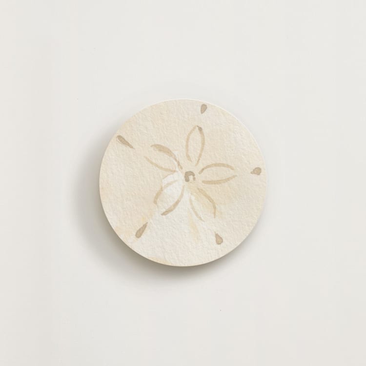 "Watercolor Sand dollar" - Novelty Enclosure Cards in Sand by Itsy Belle Studio - Front