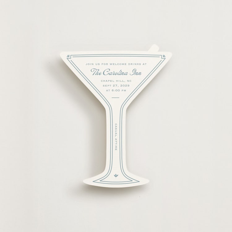 "Fleur Corner" - Novelty Enclosure Cards in French Blue by Carolyn MacLaren - Front