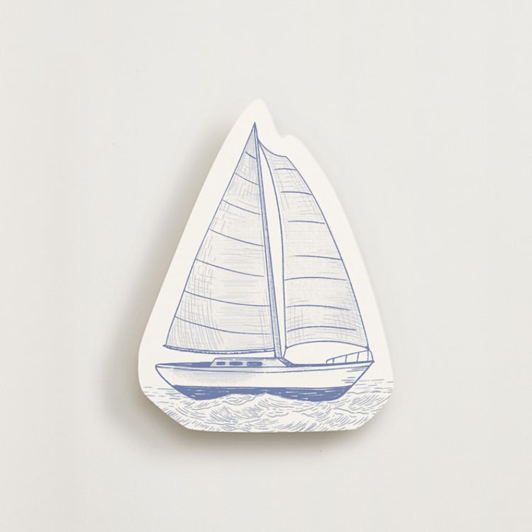 "Coastal Toile" - Novelty Enclosure Cards in Periwinkle by Jenna Holcomb - Front
