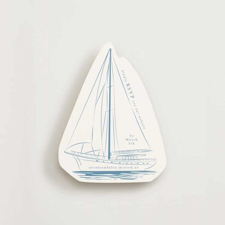 "Simple Sailboat" - Novelty Enclosure Cards in Marina by Hannah Bowman - Front