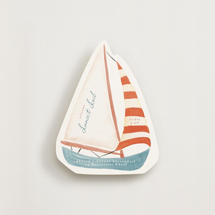 "Velero" - Novelty Enclosure Cards in Denim by Tamara Hilje - Front