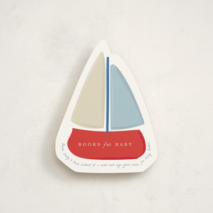 "Sail Boats Baby" - Novelty Enclosure Cards in Periwinkle by Angela Thompson - Front