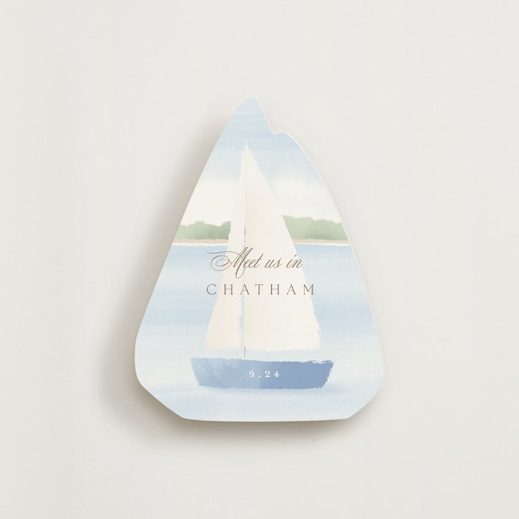 "Chatham" - Novelty Enclosure Cards in Aqua by Jennifer Wick - Front