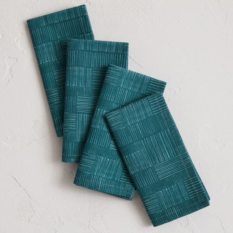"Stick Stacked" - Napkins in Pine by Kelly Williams - Napkins, Set of 4