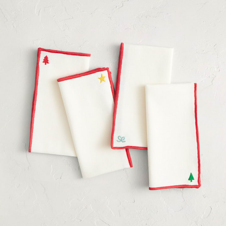 "Cheerful Charms" - Napkins in Festive by Kim Sabel - Napkins, Set of 4