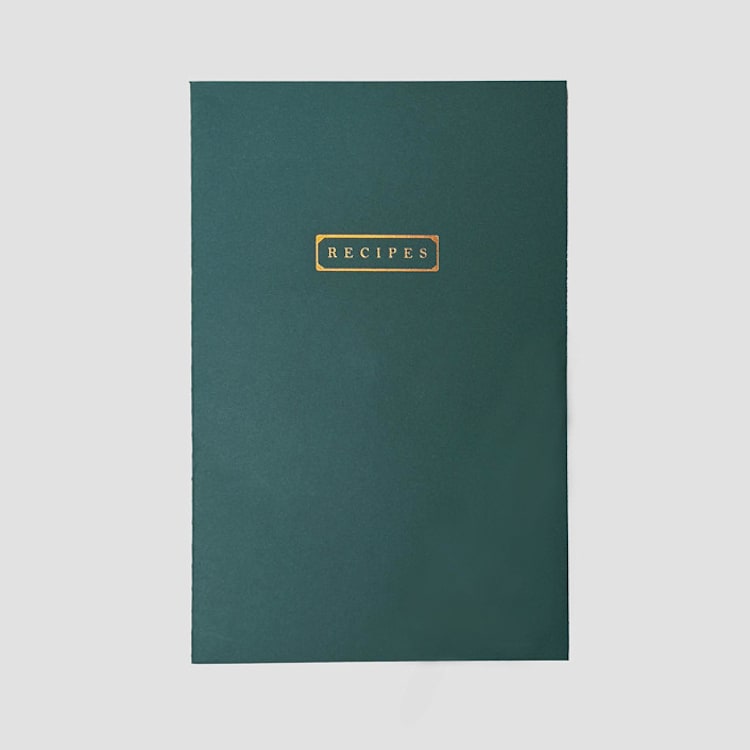 "Heirloom Recipes Journal | Softcover Cooking Notebook" - Notebook in green by Jessica Cunningham