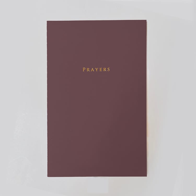 "Prayer Journal | Gold Embossed Daily Devotional Log" - Notebook in brown by Jessica Cunningham
