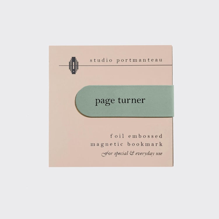 "Page Turner Magnetic Bookmark | Bookish Gift" - Notebook in green by Jessica Cunningham