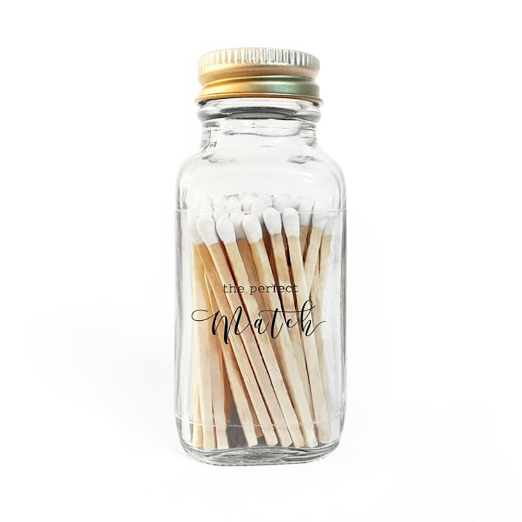 "The Perfect Match Jar Matches | Wedding Match Bottle" - Notebook in clear by Jessica Cunningham