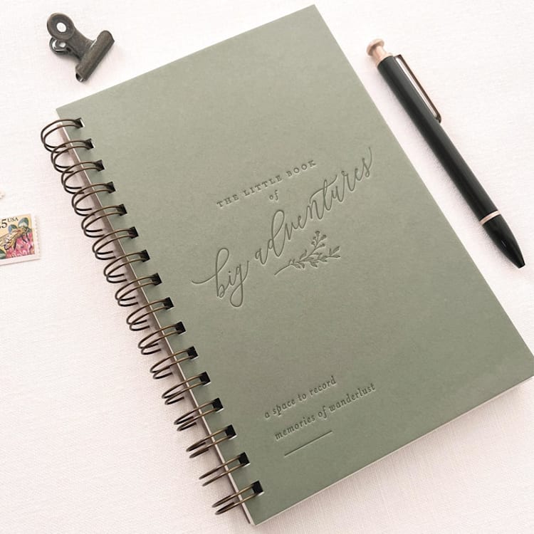 "The Little Book Of Big Adventures // Travel Journal" - Notebook in green by Jen Simpson