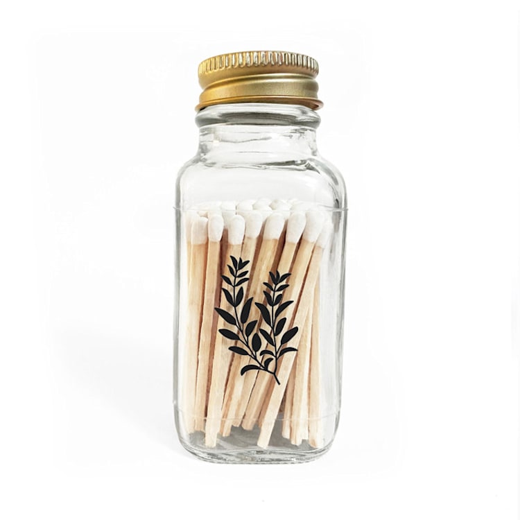 "Sage 2" White Match Jar" - Notebook in gold by Jessica Cunningham