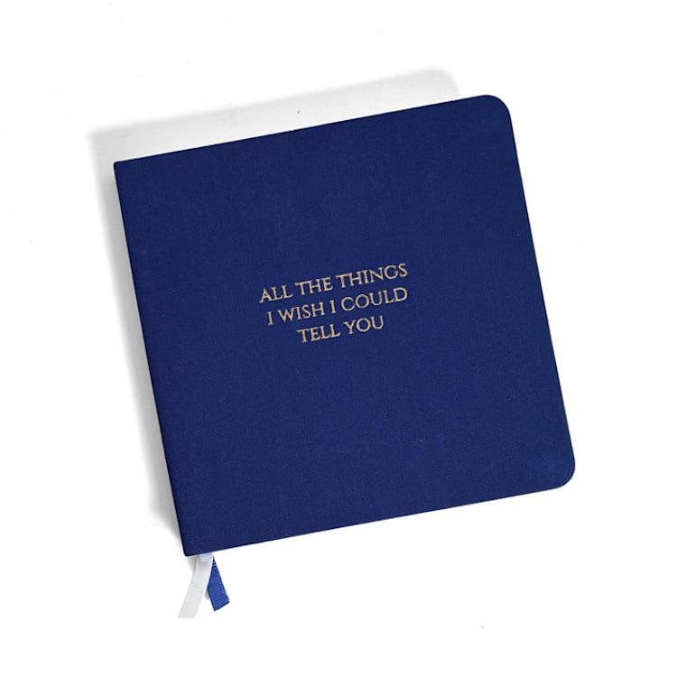 "Grief Journal | All the Things I Wish I Could Tell You Linen Notebook" - Notebook in blue by Jessica Cunningham
