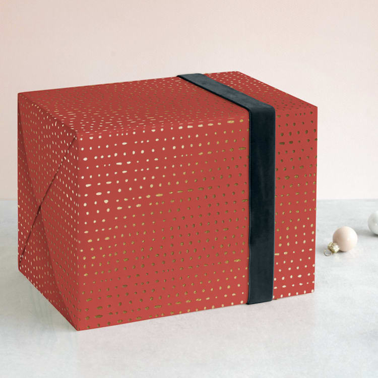 "Dotted Rows - Gold" - Wrapping Paper in Gilded by Ann Gardner - Front