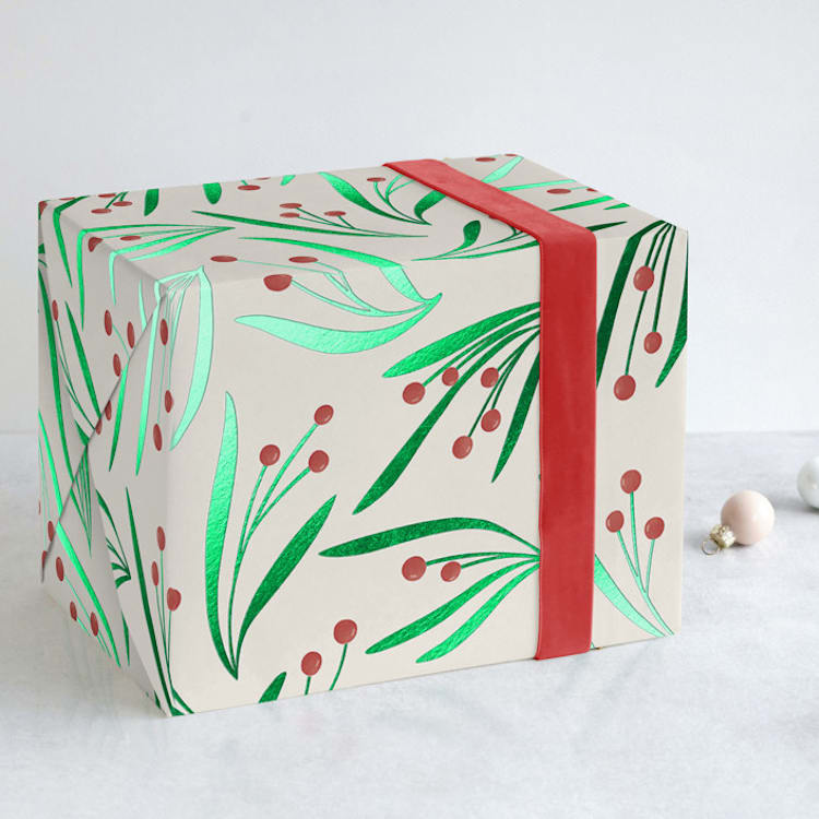 "Merry Mistletoe" - Wrapping Paper in Greenery by On Friday We - Front