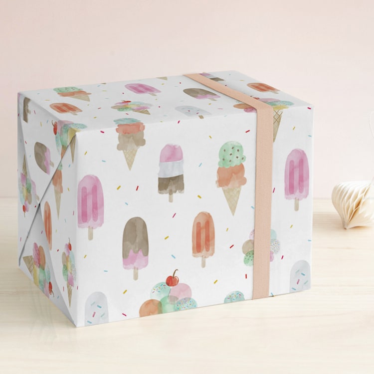 "Sweet Desserts" - Wrapping Paper in Sherbert by Shirley Lin Schneider - Front