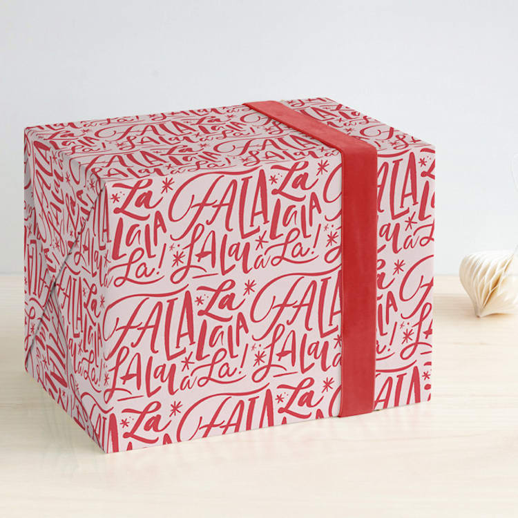 "little lala" - Wrapping Paper in Blush by Carrie ONeal - Front