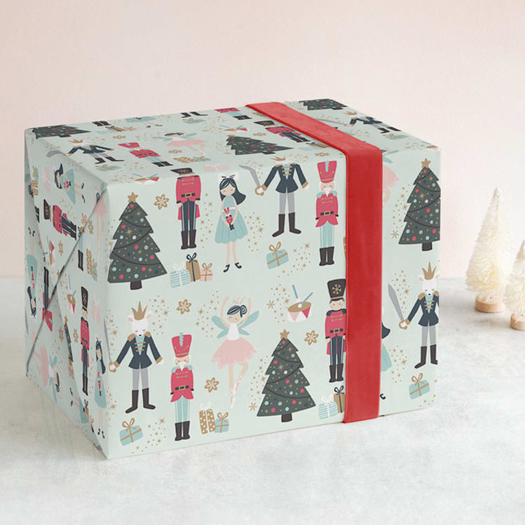 "nutcracker suite" - Wrapping Paper in Mint by peetie design - Front