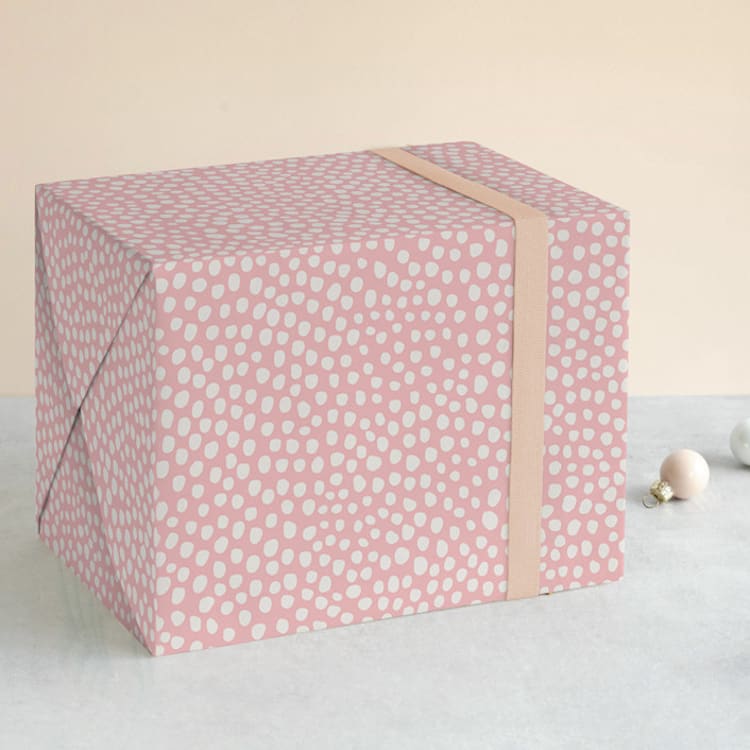 "Swan Pond B" - Wrapping Paper in Blush by Stacey Day - Front