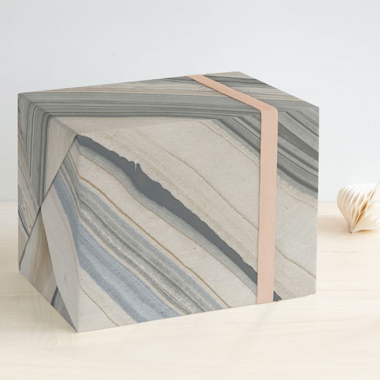 "Elegant Marble" - Wrapping Paper in Sandstone by Liz Conley - Front