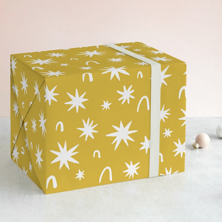 "Starcharm" - Wrapping Paper in Golden by Chi Hey Lee - Front
