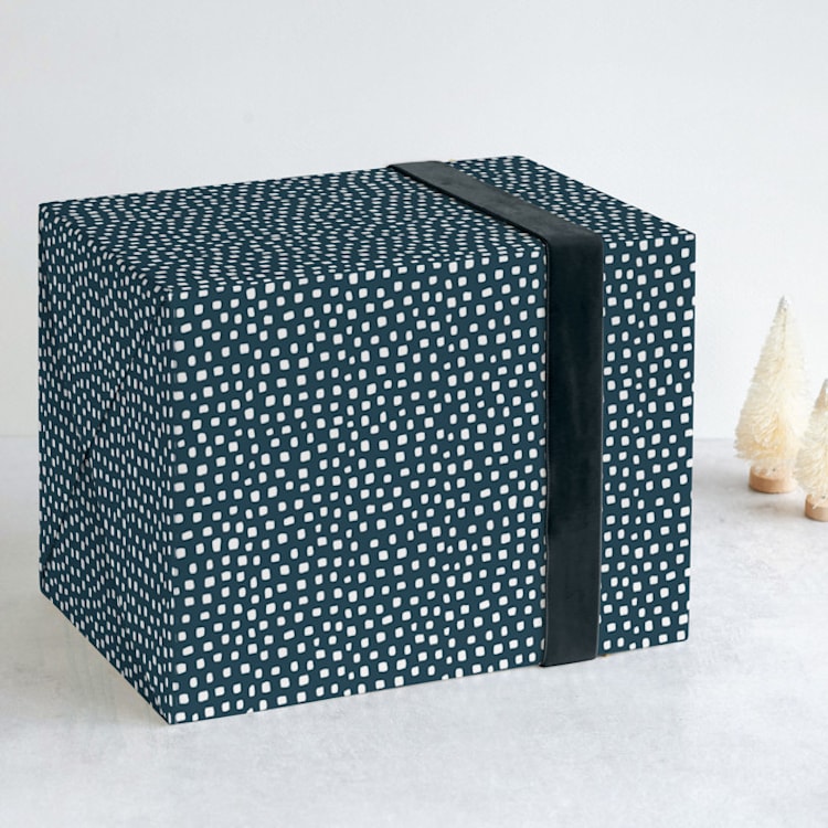 "Gravel" - Wrapping Paper in Sapphire by Beth Schneider - Front