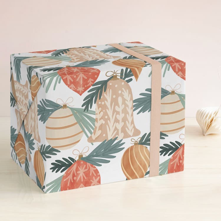 "Ornament Modern" - Wrapping Paper in Cinnamon by Angel Walker - Front