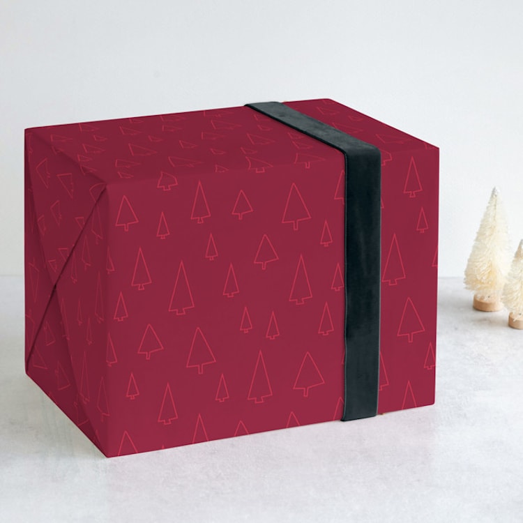 "Outlined Forest 1" - Wrapping Paper in Poinsettia by Iveta Angelova - Front