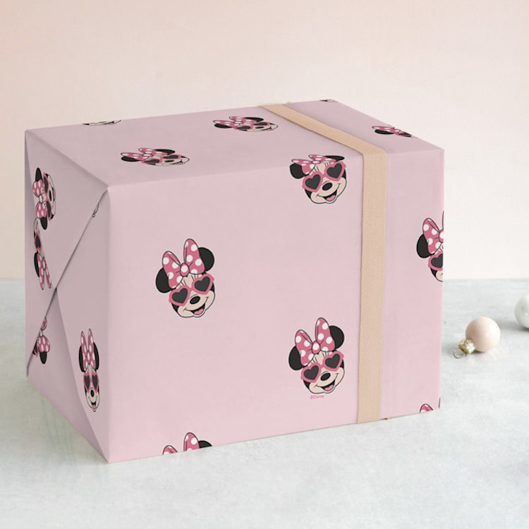 "Shine Bright Disney Minnie Mouse" - Wrapping Paper in Bubblegum by Kacey Kendrick Wagner - Front