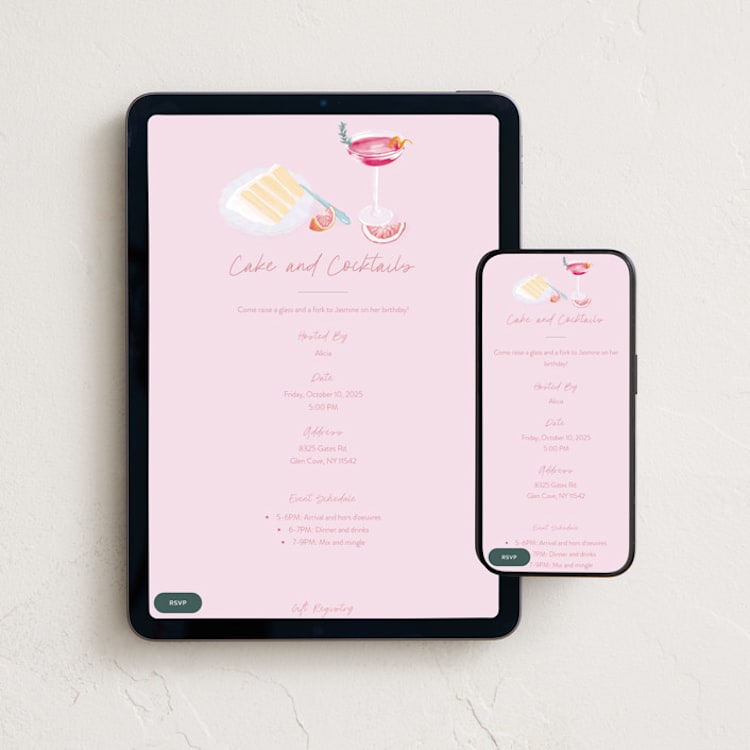 "All the Good Things" - Online Birthday Invitations in Cupcake by Everett Paper Goods - Mobile + desktop layout