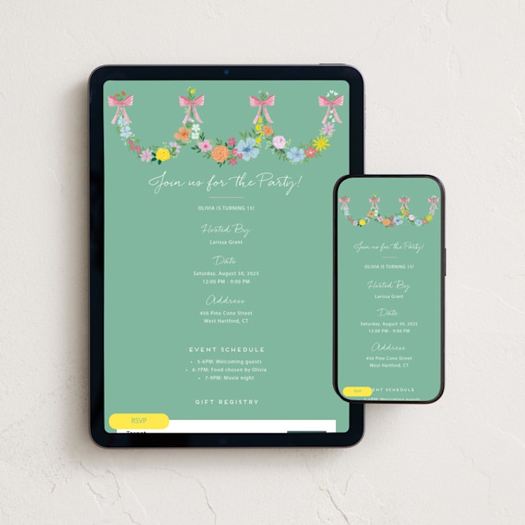 "Flower Braid" - Online Birthday Invitations in Meadow by Petra Kern - Mobile + desktop layout