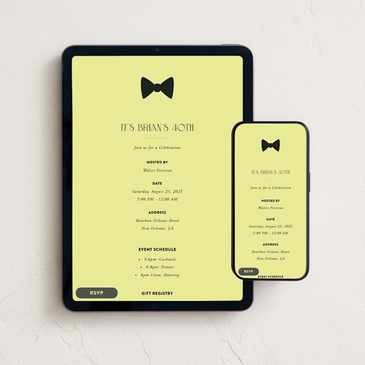 "Southern Charm" - Online Birthday Invitations in Lemon by Laura Hamm - Mobile + desktop layout