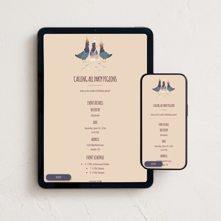 "Coo coo it’s my birthday" - Online Birthday Invitations in Latte by flungoutofthesun - Mobile + desktop layout